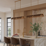 Люстра линейная полукруглой формы Wooden Horseshoe варинант исполнения - 6 | Loft Concept в Ульяновске