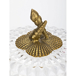 Конфетница прозрачная стеклянная на бронзовых ножках в виде морских коньков с крышкой в виде ракушки Eden Garden варинант исполнения - 2 | Loft Concept в Ульяновске