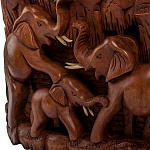 Панно из дерева пирамида из слонов Panel With Animals варинант исполнения - 3 | Loft Concept в Ульяновске