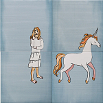 Плитка с узором Девочка единорог варинант исполнения - 1 | Loft Concept в Ульяновске