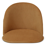 Барный стул со спинкой и металлической подставкой на 3-х деревянных ножках Горчичный Велюр Vendramin Chair варинант исполнения - 3 | Loft Concept в Ульяновске