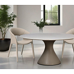 Стол обеденный круглый мраморный на бежевом основании Valedmir варинант исполнения - 6 | Loft Concept в Ульяновске