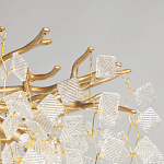 Люстра подвесная золотого цвета с декоративными ветвями и прозрачными рельефными подвесками FAIRYTREE Light варинант исполнения - 6 | Loft Concept в Ульяновске