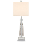 Настольная лампа с прямоугольным тканевым абажуром на белом мраморном основании Silver Threads варинант исполнения - 2 | Loft Concept в Ульяновске