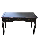 Стол письменный черный из массива березы с тремя выдвижными ящиками в стиле прованс Vintage варинант исполнения - 1 | Loft Concept в Ульяновске