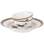 Сервиз обеденный из фарфора с изображением лошадей на 6 персон 23 предмета Porcelain Horse Set  варинант исполнения - 1 | Loft Concept в Ульяновске