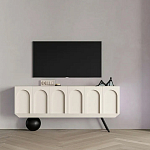 Дизайнерский комод с фактурным фасадом и чёрной ножкой в форме шара Samanta варинант исполнения - 3 | Loft Concept в Ульяновске