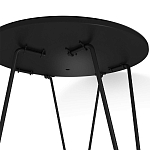 Стол журнальный с круглой столешницей из стекла на 3-х черных ножках Beige Marble варинант исполнения - 5 | Loft Concept в Ульяновске