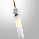 Подвесной светильник с цилиндрическим матовым плафоном и декоративным шаром из камня Orb Essence варинант исполнения - 5 | Loft Concept в Ульяновске