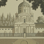 Обои ручная роспись Monuments of Paris Terre Foncée on scenic paper варинант исполнения - 2 | Loft Concept в Ульяновске