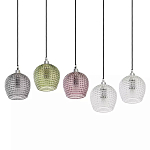 Подвесной светильник каскадный с 5-ю фактурными стеклянными плафонами Cascade with Relief Lampshades варинант исполнения - 3 | Loft Concept в Ульяновске