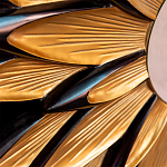 Зеркало-солнце в раме золотого и черного цвета Rays of Peace варинант исполнения - 2 | Loft Concept в Ульяновске