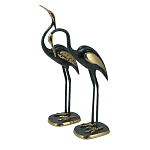 Статуэтка бронзовая пара Журавли синие Bronze Birds варинант исполнения - 1 | Loft Concept в Ульяновске