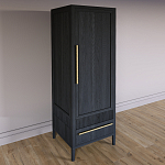 Узкий Шкаф Primo с 2 выдвижными ящиками Черный дуб варинант исполнения - 3 | Loft Concept в Ульяновске