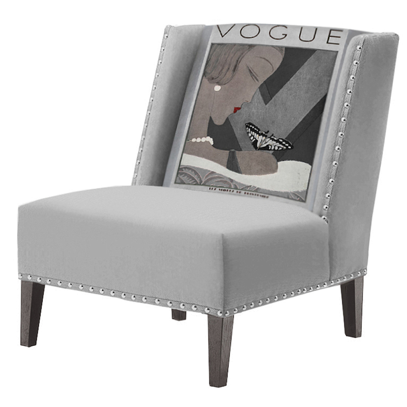 FUN Armchair  Vogui II Gray Дизайнерское кресло с цветным принтом Серый в Ульяновске | Loft Concept 