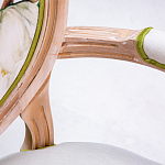 Стул с подлокотниками золотистый из бука с изображением птиц и цветов Blooming Birds 2 варинант исполнения - 3 | Loft Concept в Ульяновске