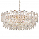 Круглая люстра с хрустальными подвесками на золотистом каркасе Gorgeous Crystal Light варинант исполнения - 9 | Loft Concept в Ульяновске