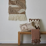 Чехол на подушку с вышивкой в виде геометрических узоров Beige Calista Rect варинант исполнения - 6 | Loft Concept в Ульяновске