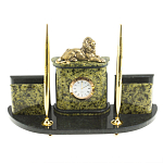 Настольный письменный набор из змеевика и бронзы с декором в виде льва Successful Leader варинант исполнения - 1 | Loft Concept в Ульяновске