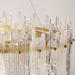 Люстра круглая с прозрачными стержнями разной длины Textured Glass Chandelier варинант исполнения - 7 | Loft Concept в Ульяновске