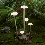 Уличный светильник с пятью матовыми плафонами в форме грибов на высоких изогнутых ножках Mushroom Shape варинант исполнения - 1 | Loft Concept в Ульяновске