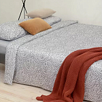 Постельное белье серого цвета с рисунком 200х220 см Blossom Essence варинант исполнения - 5 | Loft Concept в Ульяновске