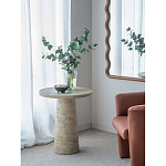 Столик приставной с круглой столешницей Textured Cream Table варинант исполнения - 7 | Loft Concept в Ульяновске