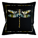 Подушка декоративная стрекоза сине-зелёный орнамент Ikat Pattern варинант исполнения - 1 | Loft Concept в Ульяновске