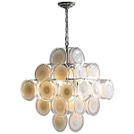 Люстра  с каскадом из круглых декоративных элементов  White Clear Glass Chandelier варинант исполнения - 1 | Loft Concept в Ульяновске