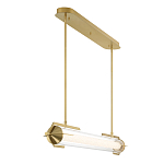 Подвесной светильник линейный золотого цвета с длинной цилиндрической стеклянной трубкой Eurofase варинант исполнения - 4 | Loft Concept в Ульяновске