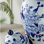 Ваза с крышкой и синим цветочным узором Blue & White Ornament  варинант исполнения - 6 | Loft Concept в Ульяновске