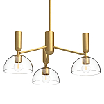 Люстра с 3-мя прозрачными полусферическими плафонами из стекла Alora Mood варинант исполнения - 1 | Loft Concept в Ульяновске