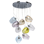 Люстра каскадная с 9-ю разноцветными стеклянными плафонами Kaleido варинант исполнения - 2 | Loft Concept в Ульяновске