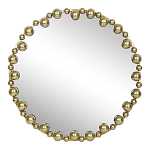 Зеркало круглое в фактурной золотистой раме из металла Mirror Golden Placer варинант исполнения - 1 | Loft Concept в Ульяновске