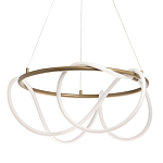 Люстра подвесная круглая золотого цвета с белыми изогнутыми световыми линиями Luke Lampco Tracer Lamp варинант исполнения - 1 | Loft Concept в Ульяновске