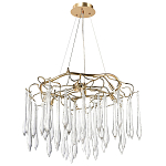 Люстра с хрустальными подвесками в виде капель Droplet Crystal Gold Chandelier 8 варинант исполнения - 2 | Loft Concept в Ульяновске