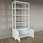 Стеллаж со стеклянными полками Elsa Dreams White варинант исполнения - 5 | Loft Concept в Ульяновске