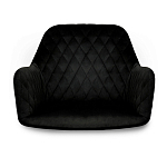 Стул с мягкой черной обивкой из велюра и подъемно-поворотным механизмом на колесиках Harper Black варинант исполнения - 3 | Loft Concept в Ульяновске