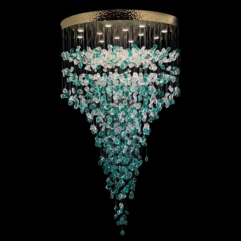 Люстра зеленая каскадная Green Light CascadeDroplet Chandelier Золотой Прозрачный Зеленый Люстра зеленая каскадная Green Light CascadeDroplet Chandelier Золотой Прозрачный Зеленый в Ульяновске | Loft Concept