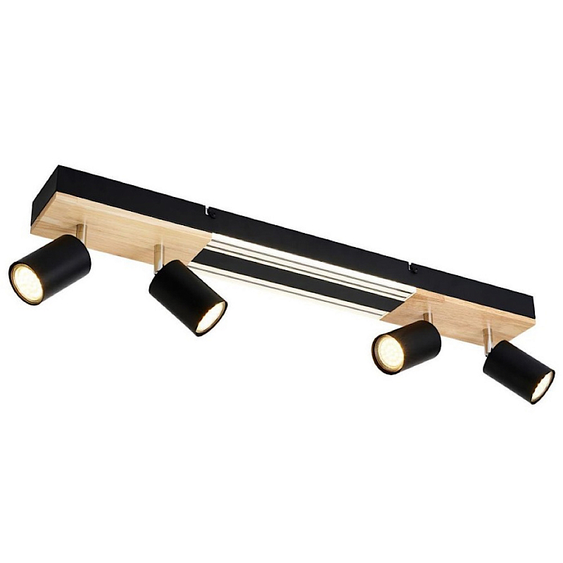 Потолочный светильник черный 70см GAVIN WOOD Черный матовый Прозрачный в Ульяновске | Loft Concept 