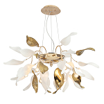 Люстра подвесная с белыми матовыми и золотыми глянцевыми листьями Wintery flovers варинант исполнения - 2 | Loft Concept в Ульяновске