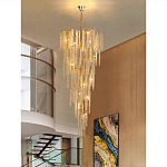 Люстра многоярусная с каркасом из металла и прозрачными подвесками FAIRYTREE Light варинант исполнения - 6 | Loft Concept в Ульяновске