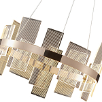 Люстра подвесная круглая с рифлёными прозрачными элементами и золотым основанием Aurea Vista варинант исполнения - 2 | Loft Concept в Ульяновске