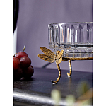 Чаша из прозрачного стекла на бронзовых ножках в виде стрекоз Eden Garden варинант исполнения - 4 | Loft Concept в Ульяновске