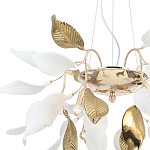 Люстра подвесная с белыми матовыми и золотыми глянцевыми листьями Wintery flovers варинант исполнения - 3 | Loft Concept в Ульяновске