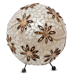 Настольная лампа из перламутра на металлическом каркасе Indonesian Ball варинант исполнения - 1 | Loft Concept в Ульяновске