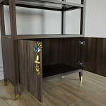 Стеллаж со стеклянными полками Elsa Dreams Walnut варинант исполнения - 5 | Loft Concept в Ульяновске