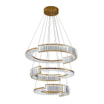 Светодиодная трехъярусная кольцевая люстра из хрусталя и стали с пультом для регулировки света Maude Crystal Light варинант исполнения - 1 | Loft Concept в Ульяновске