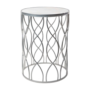 Столик с мраморной столешницей серебряный  Selena