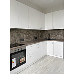 Угловой кухонный гарнитур белый и столешница под мрамор Gene Kitchen Set варинант исполнения - 3 | Loft Concept в Ульяновске